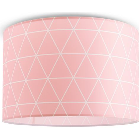 Paco Home Deckenlampe Pendelleuchte Wohnzimmer Schlafzimmer Hängelampe Skandi Rauten E27 Pink (Ø38cm), Deckenleuchte - Weiß