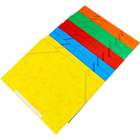 Lot de 10 chemises cartonnées à charnière, format A4, fermeture souple. (1/5)