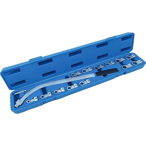 Clé de réglage de poulie tendeur, ensemble de 15 pièces, taille 12-19mm, acier de haute qualité, long manche courbé, compatibilité automobile (1/5)