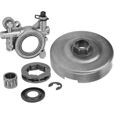 Kit de Pompe à Huile et Tambour de Clutch pour Tronçonneuse 3/8x7T Compatible avec Modèles 575XP 576XP 570-KZQ
