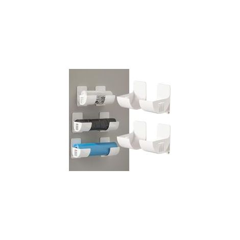 Lot de 8 organisateurs de cuisine robustes avec fixation murale – Distributeur intégré pour sacs poubelle – Blanc – Idéal pour ranger et optimiser l’espace cuisine (1/5)