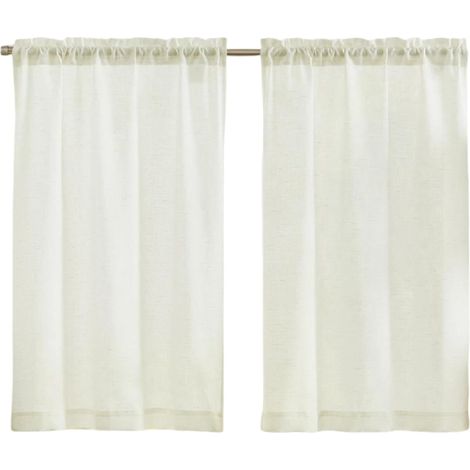 2 PANNEAUX R16 IVOIRE BLANC COULEUR UNI COULEUR OCULAIRE, RIDEAU À POCHES POUR FENÊTRE, CUISINE, RESTAURANT, SALLE DE BAINS, CHAMBRE D'ENFANT, VOLUMINEUX OU OCCULTANT, DIMENSIONS 76 CM DE LARGE X 61 C