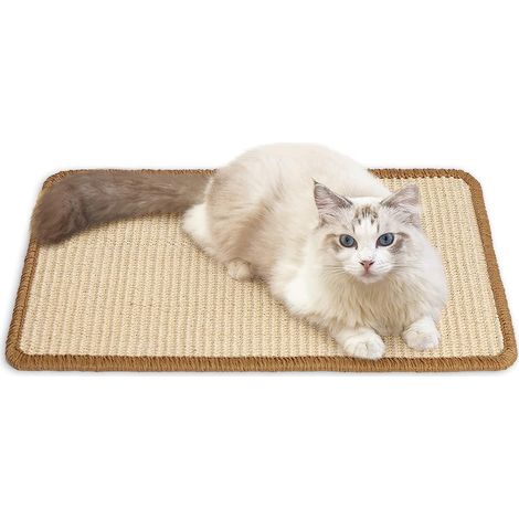 1 Tapis à gratter, fibre de sisal naturel, design tissé dense, coussin durable pour chat, nettoyage des pattes (1/5)