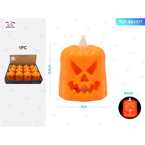 Candela Halloween a forma di zucca luminosa PartyGo