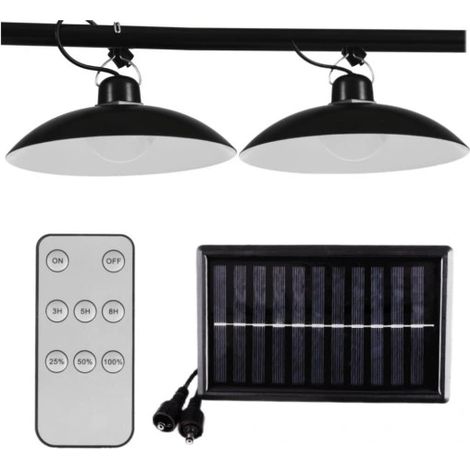 2 lámparas solares tipo araña para colgar en exteriores, resistentes.