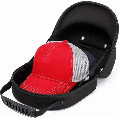 Étui de rangement portable en EVA pour casque de chantier et casquette de baseball, idéal pour les voyages et le rangement à domicile (noir). (1/5)