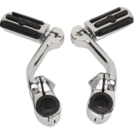 Repose-pieds chromés réglables et durables pour moto et autoroute, 2 pièces, pédale confortable pour Davidson Type Long (1/5)