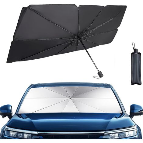 Car Sun Visor for Car, Front Windshield 140 x 80 cm, Foldable Car Parasol, Suitable for Most Models, Easy to Store, Easy to Install and Compact, UV Protection (1/5)