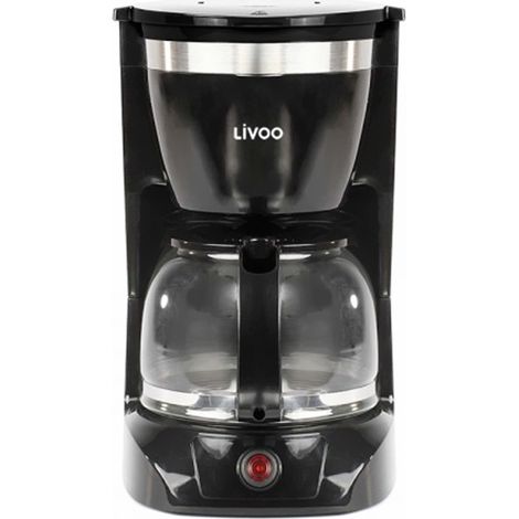 Cafetière électrique LIVOO DOD163N - finition Noir, capacité de 1.25L / 12 tasses, Verseuse en verre avec système anti-gouttes (1/4)