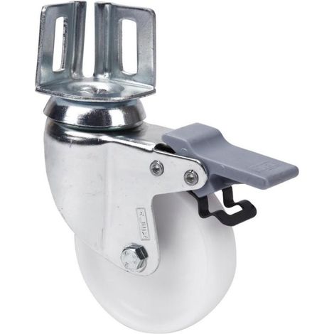 rueda giratora pletina angular freno 16bhfd60-bp plastico blanco eje liso