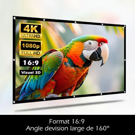 Écran de Projection Mural Pliable – 100” – Double Face Avant/Arrière (1/5)