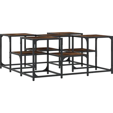 Maison Exclusive - Couchtisch Räuchereiche 91x91x40 cm Holzwerkst