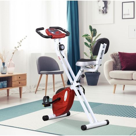 Cyclette pieghevole con resistenza magnetica, 8 livelli, rosso e bianco HAVRYA (1/3)