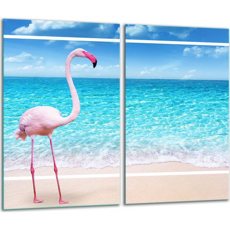 Glasschneidebrett 2x 30x52 Flamingo (1/5)