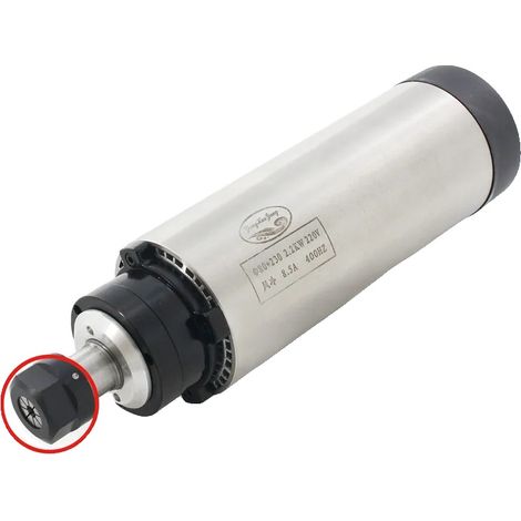 Moteur de broche, 2,2 kW, 220 V, refroidi par air, 10-24000 tr/min, 80 x 224 mm (1/5)