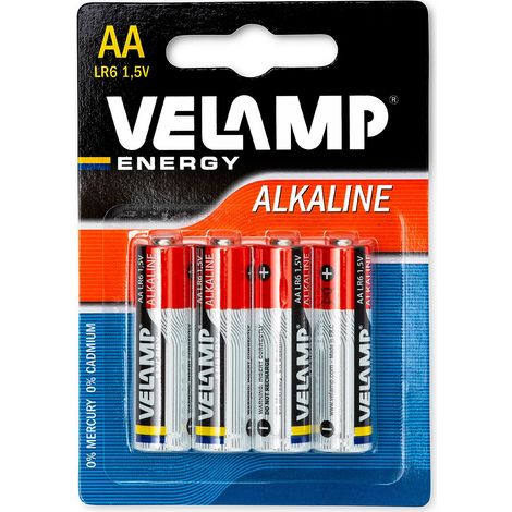 Velamp LR6-4BP Pila Alcalina Stilo Lr6 AA 1.5V Rosso (1/4)