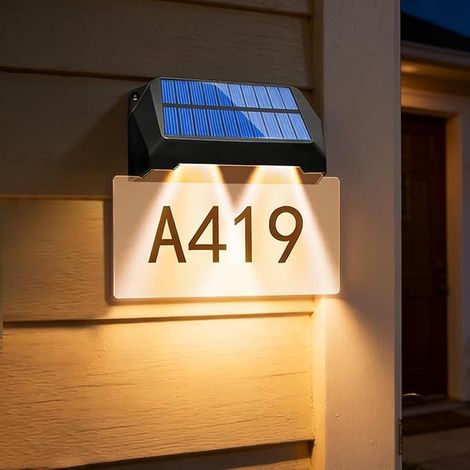 Solar Powered Luminous House Numbers Acrylic Plate Waterproof for Outdoor Address Signs (1/5)