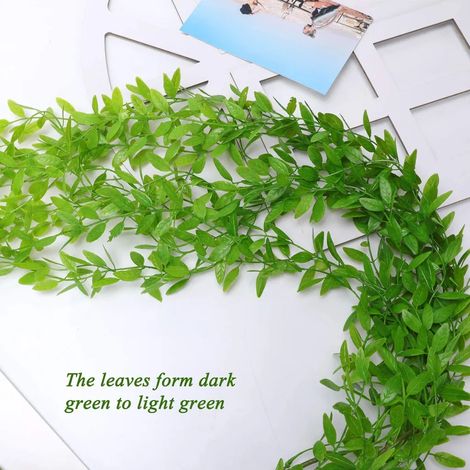 2 Plantes Artificielles Suspendues, 95cm Lierre Feuilles de Saule, Plantes en Plastique pour Mariage Jardin, Décoration Murale Vigne (1/4)