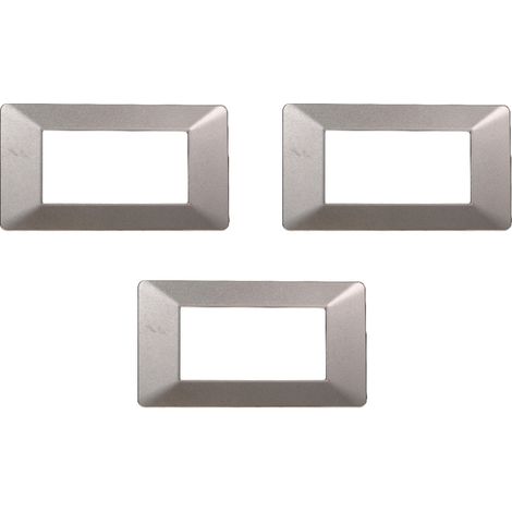 gloca Placche Plastica Compatibili Plana (3 Pezzi Titanio, 4 Posti) (1/4)