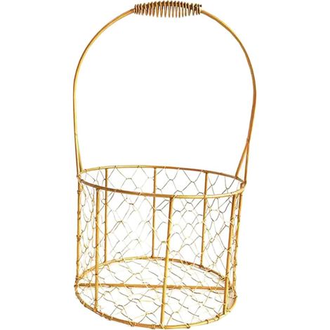 Panier Décoratif en Fil de Fer Rond Or pour Décoration de Mariage et Rangement Chic, Élégant et Charmant, pour Plantes et Cosmétiques la Maison (1/5)
