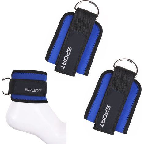 Lien Cheville - Pour Machine À Câbles Et Bandes De Résistance - Réglable Avec Velcro - Pour Entraînement Des Jambes Gluteaux Abdominaux Et Hanches - Par Paire (1/5)