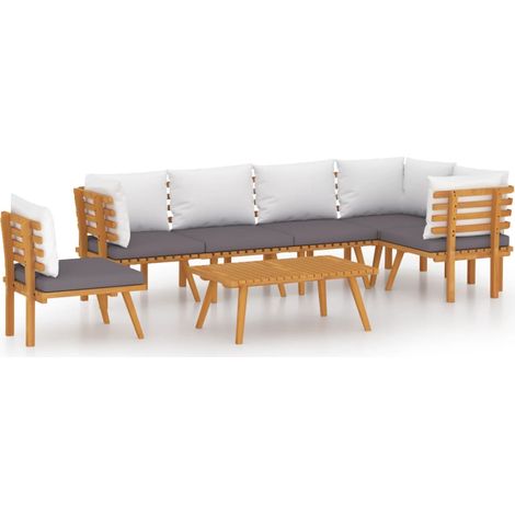 Maison Exclusive - Set Divani da Giardino 7 pz con Cuscini in Massello di Acacia (1/5)