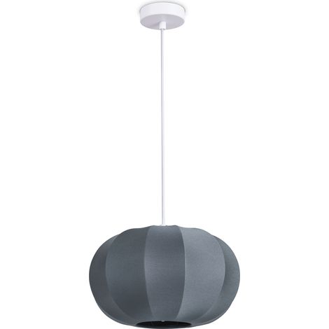 Paco Home Hängelampe Pendellampe Wohnzimmer Schlafzimmer Esszimmer Modern Nylon E27 Grau, Pendelleuchte - Typ 1