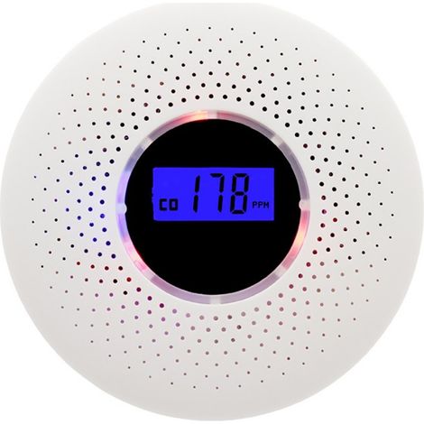 Détecteur combiné de fumée et de monoxyde de carbone, double capteur, alimenté par piles - Protection contre les incendies et le monoxyde de carbone, facile à installer (1/2)