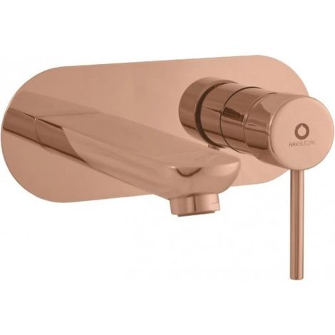Mitigeur lavabo mural encastrable SEINA en laiton rose gold poli (1/2)