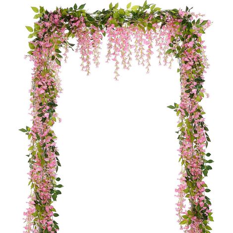 Rose-glycine Artificielle Guirlande De Wisteria Fleur Artificielle Suspendre De Simulation En Soie Dcoration De La Maison Mariage Jardin Party (1/4)