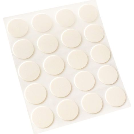 Caches vis adhésifs - 20 pièces - Crème fin - Dissimulation trous et rayures - Meubles et bois - Ø 13 mm (1/5)