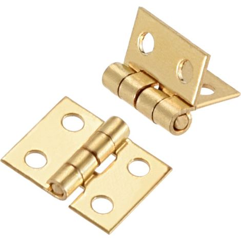 0.32" Mini Charnière Bijoux Boîte Bois Boîtier raccord Doré Plaine 40pcs (1/4)