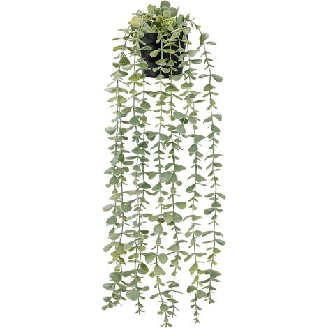 Plante Artificielle Tombante - 1 Pièce - Plastique Réaliste - Décoration Sans Entretien - Intérieur Extérieur Bureau - Vert Naturel (1/5)