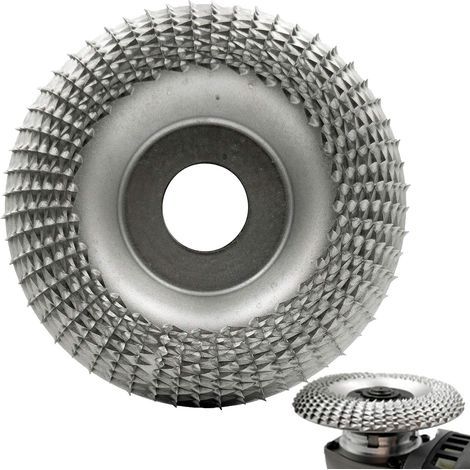 Wood Carving Disc Grinder Shaping Disc 7/8 Inch Drilled Wood Tungsten Carbide Grinding Wheel Carving Wheel For Sanding Carving Shaping (100mm, Curved, Silver) (1/5)