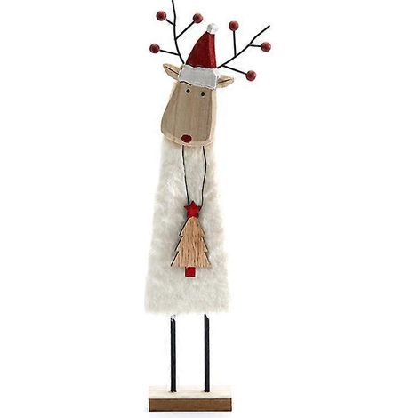 Décoration de Noël nordique en feutrine de bois et de laine, ornement de renne et de Père Noël, décoration de bureau pour sapin de Noël. (1/5)