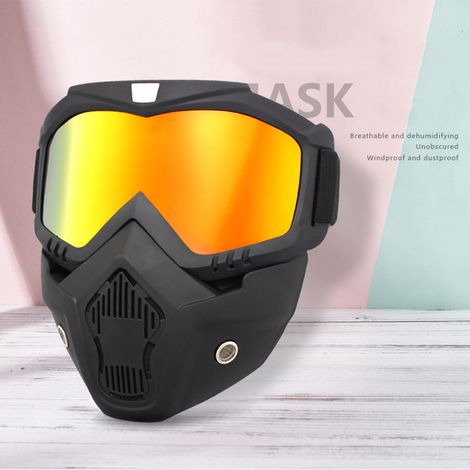 Offroad-Motorradbrille mit Windschutz, abnehmbarem Visier, schwarzem Rahmen mit roter Tönung, Outdoor-Fahrausrüstung (1/5)