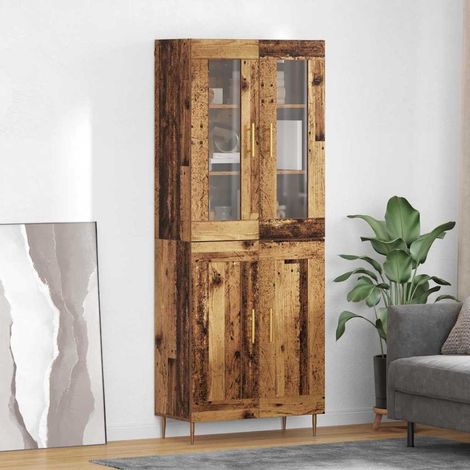 Highboard 2 pcs Altholz Holzwerkstoff