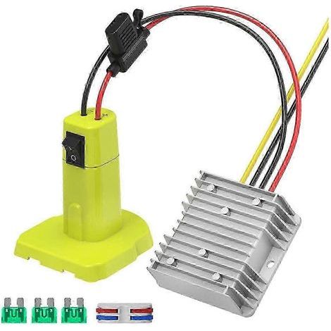 Convertisseur abaisseur de tension pour batterie Ryobi 18 V. adaptateur onduleur CC 12 V 15 A 180 W avec protection contre les surcharges (1/5)