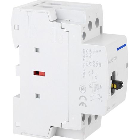 2P32A Haushalts-Wechselstromschütz mit manueller Steuerfunktion für Gebäudeelektrik 230V (1NO1NC) (1/5)
