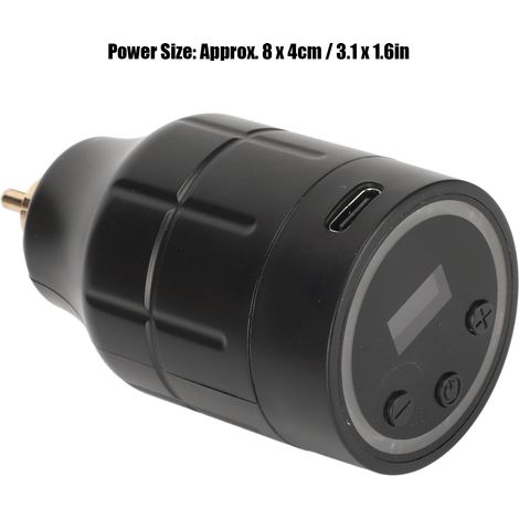 Alimentation pour Tatouage sans Fil Interface RCA Affichage LCD Pile Stylo Tatouage Rechargeable USB 5‑12V Réglable (1/5)