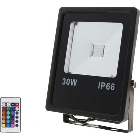 Projecteur LED RGB 30W Extérieur IP66 Plat NOIR - SILUMEN