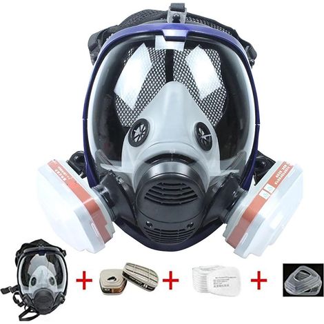 Masque/respirateur de protection 7 en 1, large champ de vision, respirateur intégral léger pour la peinture, la pulvérisation, la décoration, le travail du bois et la respiration de gaz (1/4)