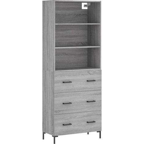 Maison Exclusive - Credenza Grigio Sonoma 69,5x34x180 cm in Legno Multistrato (1/5)
