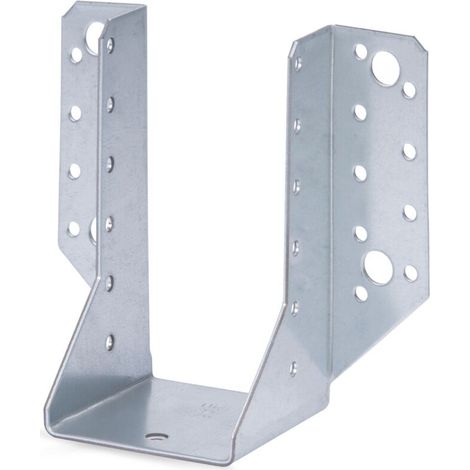 Sabot de charpente type A 64 x 128 mm – Acier galvanisé sendzimir – Fixation 4 trous Ø 11 mm – Pour maintien solide poutres bois –