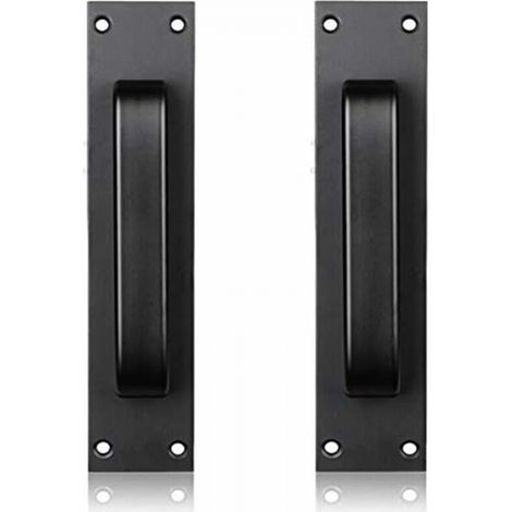 Poignée de porte en alliage d'aluminium à poignée de porte en aluminium de verre montée sur verre et en plastique de cuisine(Noir)