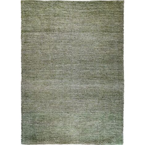 ROSTYLE - Tapis artisanal en jute et coton chenille vert rouillé 120x170 (1/5)