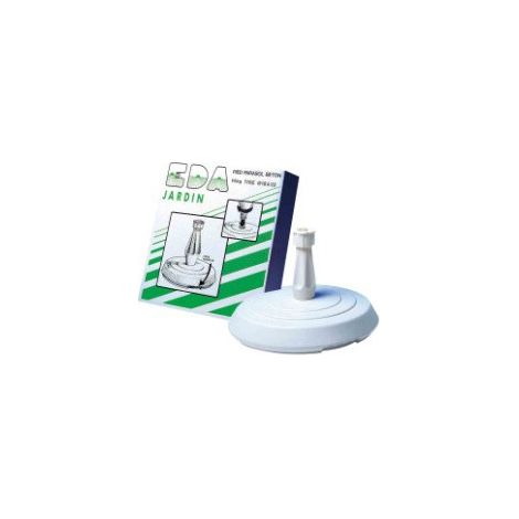 EDA – Pied de parasol béton rond blanc 14kg – Pour tige Ø1,8 à 3,3cm – Dimensions Ø39x25cm – Stabilisation optimale en extérieur (1/6)