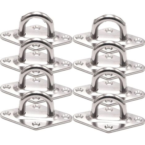 EASYCOMFORT 8 Pièces Anneau d'Arrimage en Acier Inoxydable - Crochet Camion Arrimage pour Remorques, Camions, Bateaux, Voitures, Kayaks (M5) (1/5)