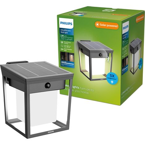 Applique murale solaire d’extérieur, 3000 K, 250/20 lumens, Anthracite (1/5)