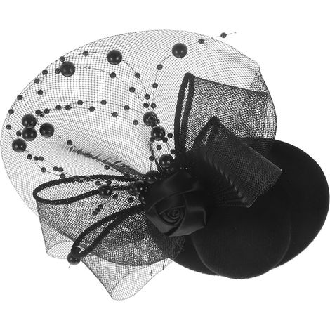 Vintage Black Mesh and Iron Fascinator for Women, Classic Style (1/5)